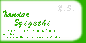 nandor szigethi business card